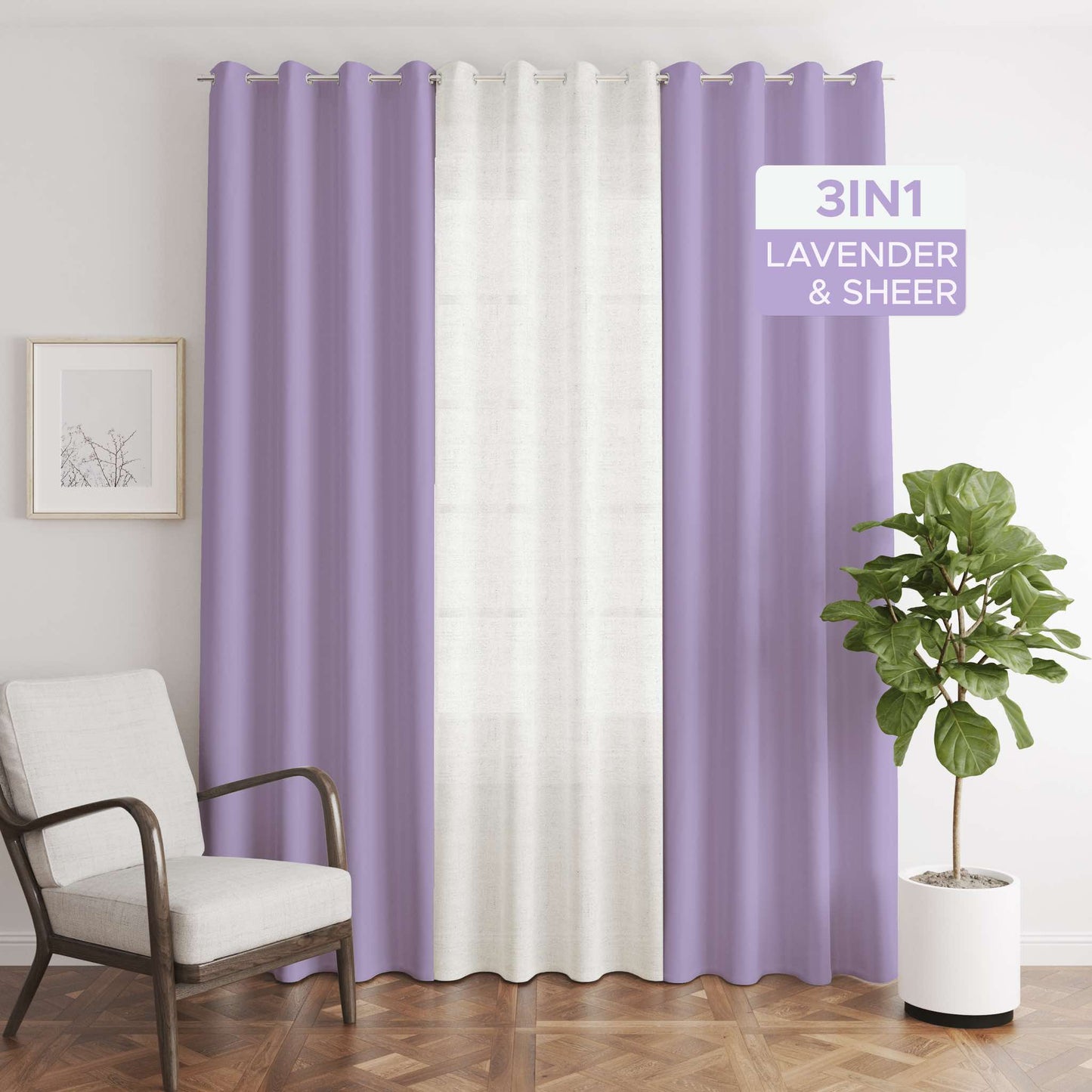 NAVI【NEW RELEASE】Lavender | KOREAN SOFT PASTEL BLOCKOUT CURTAIN | Ring Type For Living Room Bedroom Window Treatment