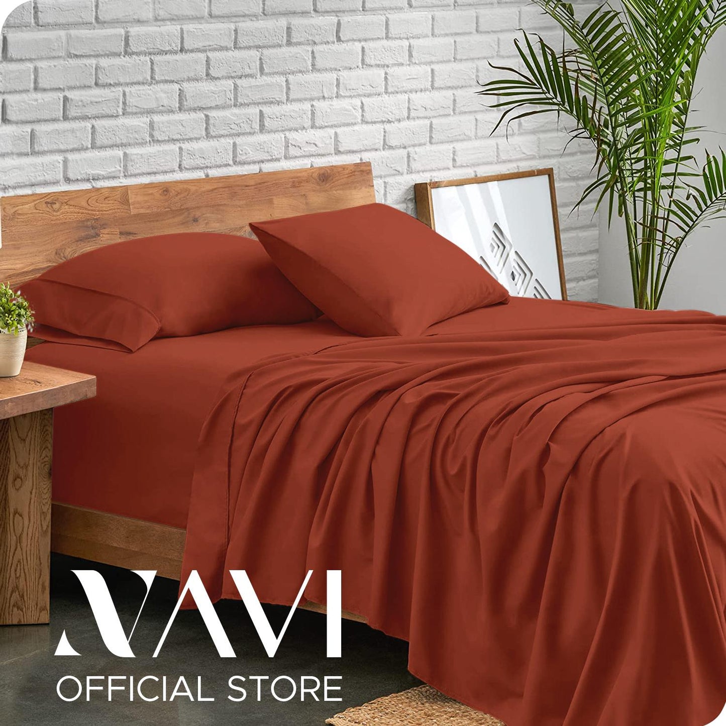 NAVI - PLAIN Bedding Set | Pastel Shades | 1x Fitted Bedsheet with 2x Pillowcase | Fully Garterized Hotel Quality