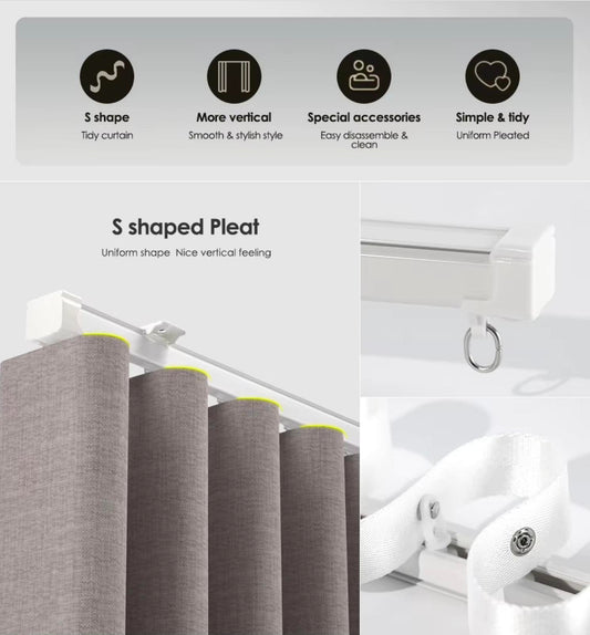 NAVI S-Fold Track Set per Meter • Ceiling/Wall Mount