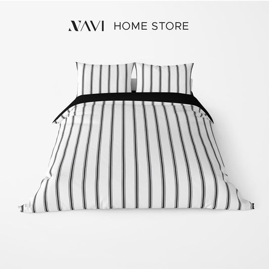 NAVI【BLACK】HAVEN COLLECTION Duvet Cover & Duvet Set Two-Toned Reversible Fully Garterized Hotel Quality 100% Cotton