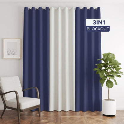NAVI - 3in1 KOREAN SOFT BLOCKOUT CURTAIN | For Home Living Room Bedroom Window Treatment