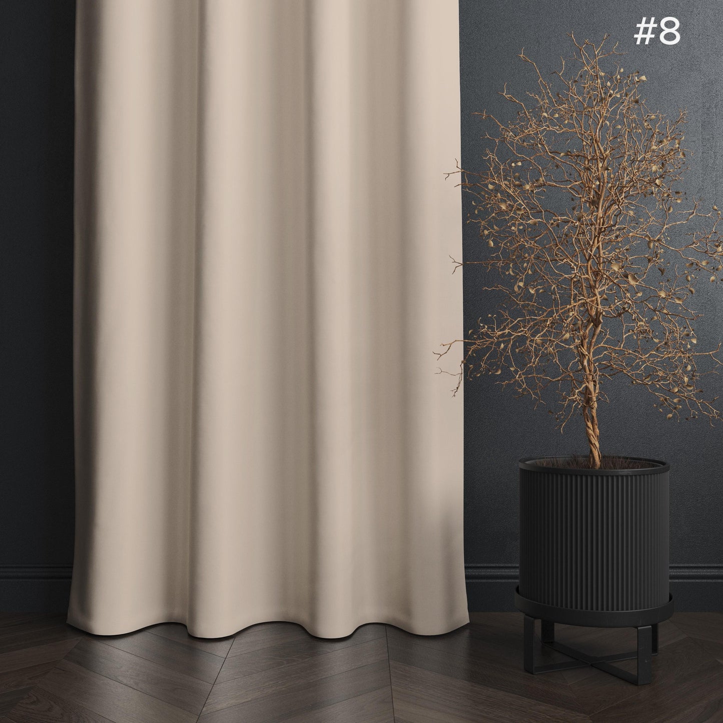 NAVI 4-in-1 Textured Linen S-Fold Curtain