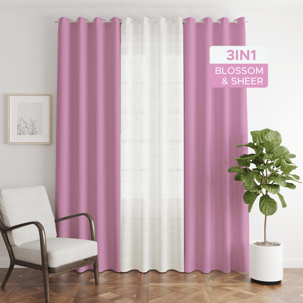 NAVI【NEW RELEASE】Blossom | KOREAN SOFT BLOCKOUT CURTAIN | Summer Collection | Ring Type For Living Room Bedroom Window Treatment