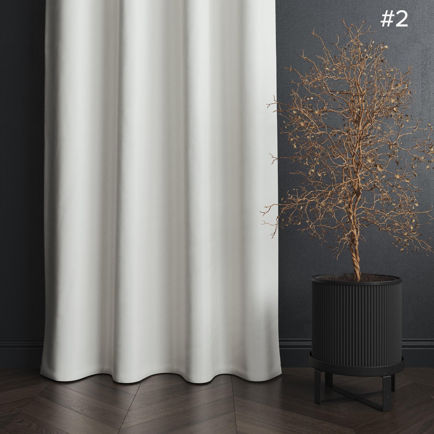 NAVI S-Fold Blockout Drapery | Premium Complete Bundle | Button-Type Modern Curtain System | Smart Ripple Wave Fold
