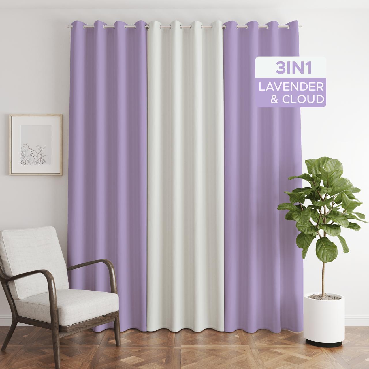 NAVI【NEW RELEASE】Lavender | KOREAN SOFT BLOCKOUT CURTAIN | Summer Collection | Ring Type For Living Room Bedroom Window Treatment