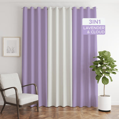 NAVI【NEW RELEASE】Lavender | KOREAN SOFT BLOCKOUT CURTAIN | Summer Collection | Ring Type For Living Room Bedroom Window Treatment