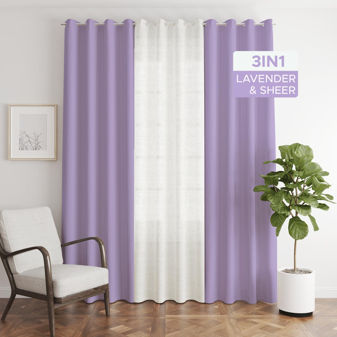 NAVI【NEW RELEASE】Lavender | KOREAN SOFT BLOCKOUT CURTAIN | Summer Collection | Ring Type For Living Room Bedroom Window Treatment