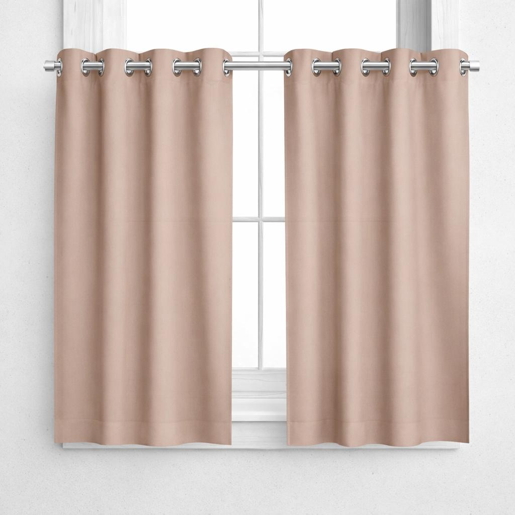 NAVI Short Blockout Curtain | Grommet Ring | for Small Windows | Half Window Coverage | Light Control & Privacy