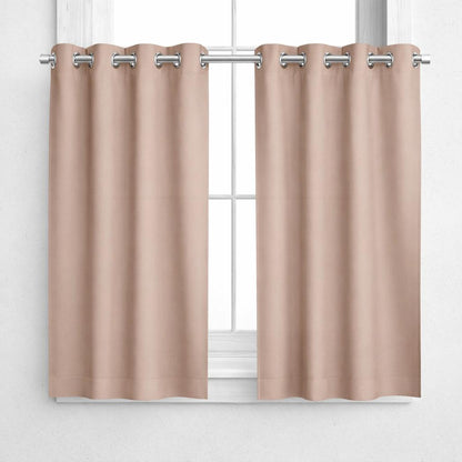 NAVI Short Blockout Curtain | Grommet Ring | for Small Windows | Half Window Coverage | Light Control & Privacy