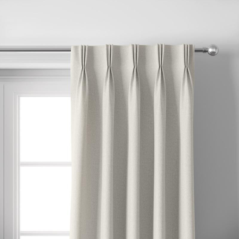 NAVI Pinch Pleat Blackout Curtains with Linen Sheer | DIY Pinch Pleat Hook | Korean Soft Blockout | for Living Room & Bedroom Window Treatment | 100% Polyester, Thermal Insulation, Privacy Protection, Sunlight & Sound Blocking, Energy Saving