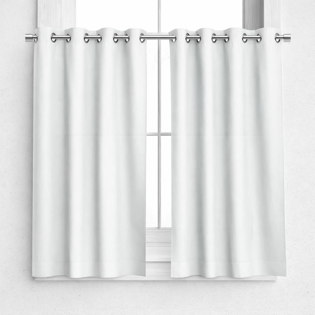 NAVI Short Blockout Curtain | Grommet Ring | for Small Windows | Half Window Coverage | Light Control & Privacy