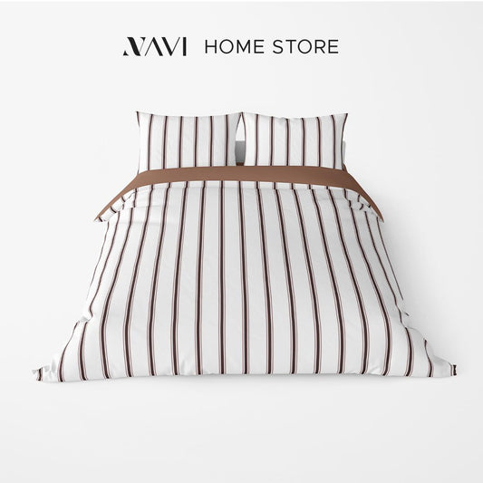 NAVI【BROWN】HAVEN COLLECTION Duvet Cover & Duvet Set Two-Toned Reversible Fully Garterized Hotel Quality 100% Cotton