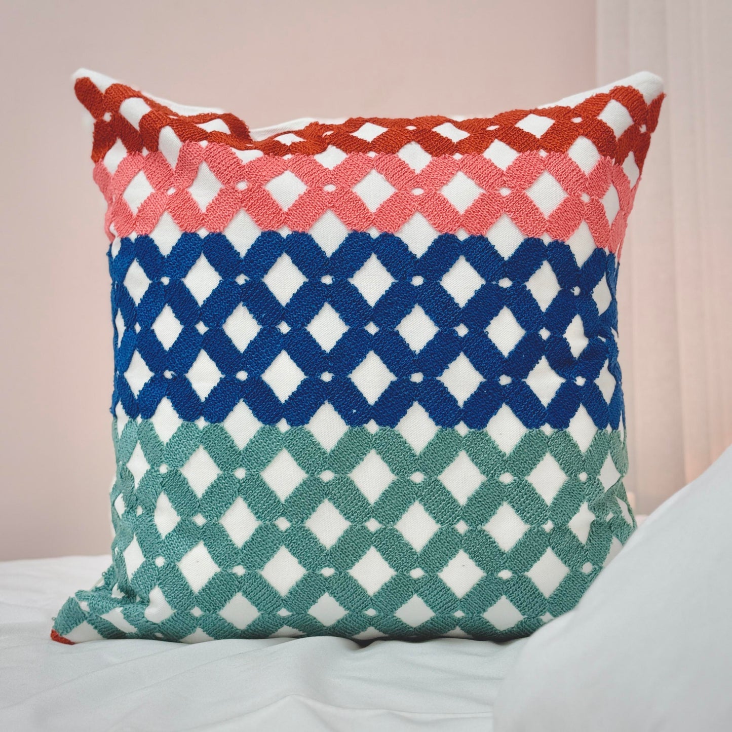 NAVI TPC | Throw Pillow Cover | Embroidered Cotton Canvas | Home Essentials | Sofa & Bed Styling