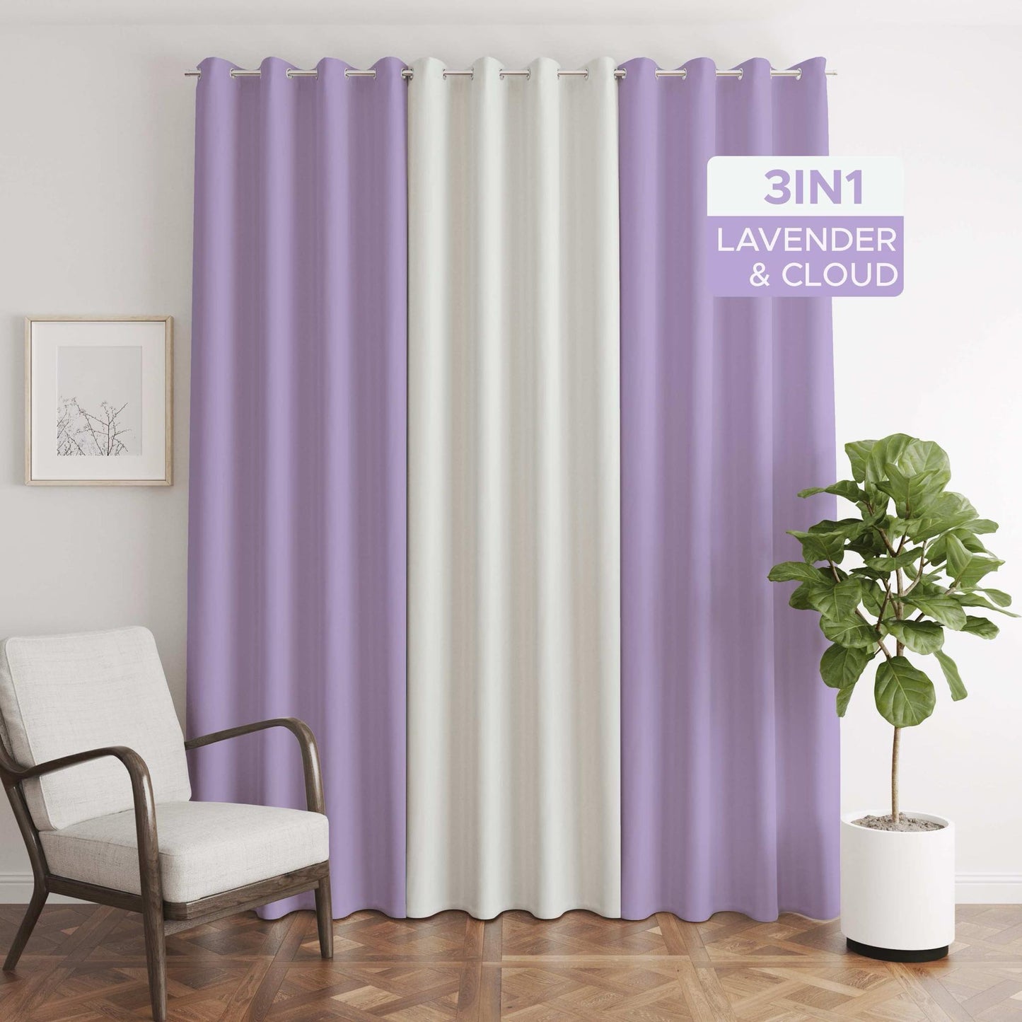 NAVI【NEW RELEASE】Lavender | KOREAN SOFT PASTEL BLOCKOUT CURTAIN | Ring Type For Living Room Bedroom Window Treatment