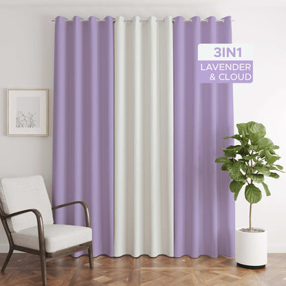 NAVI【NEW RELEASE】Lavender | KOREAN SOFT PASTEL BLOCKOUT CURTAIN | Ring Type For Living Room Bedroom Window Treatment