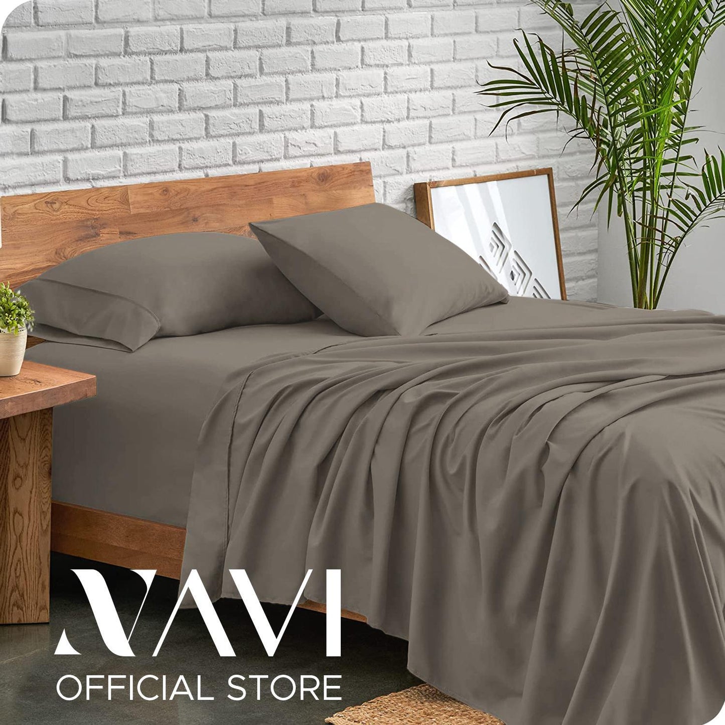 NAVI【BEST SELLER】PLAIN Bedding Set | 1x Fitted Bedsheet with 2x Pillowcase | Fully Garterized Hotel Quality
