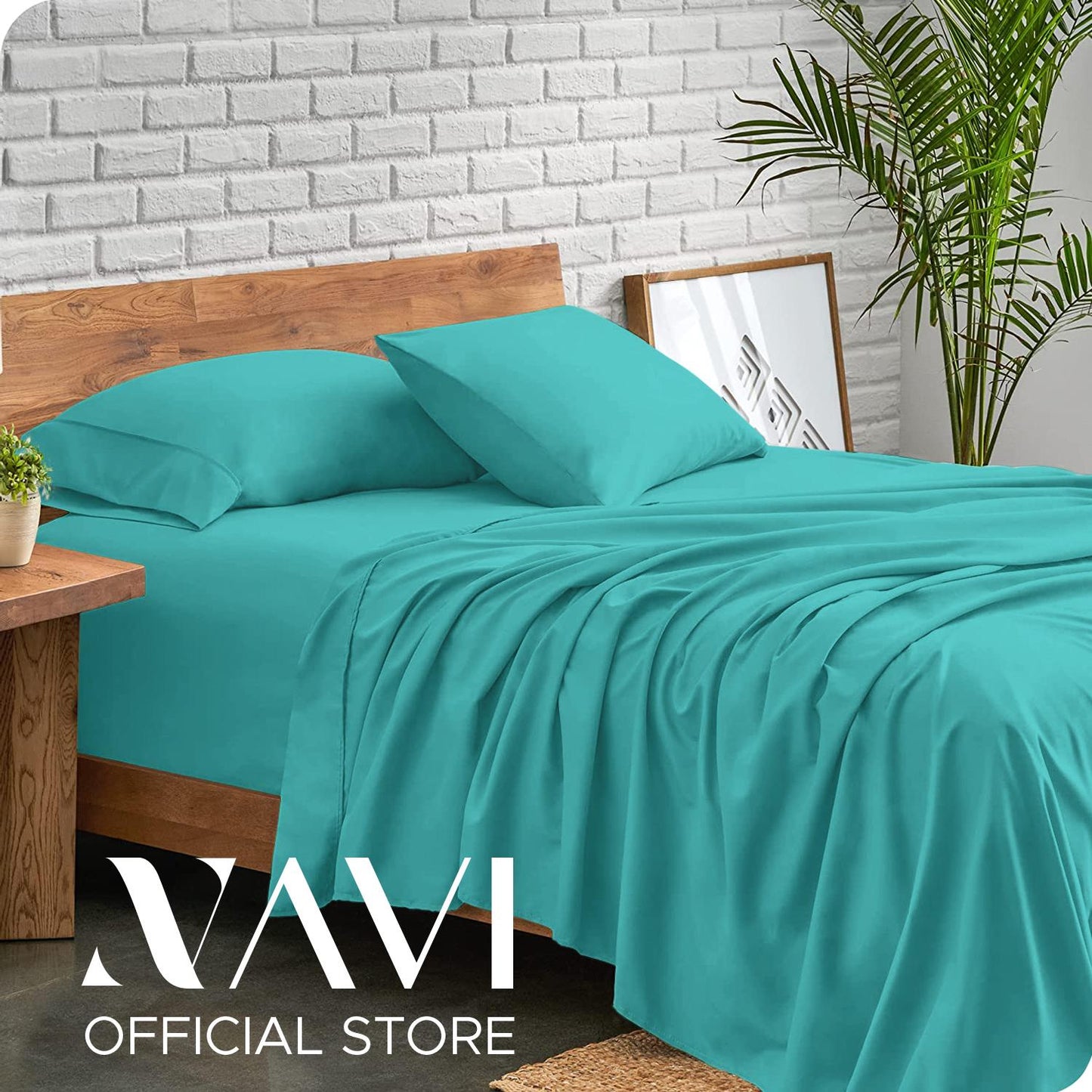 NAVI - PLAIN Bedding Set | Pastel Shades | 1x Fitted Bedsheet with 2x Pillowcase | Fully Garterized Hotel Quality