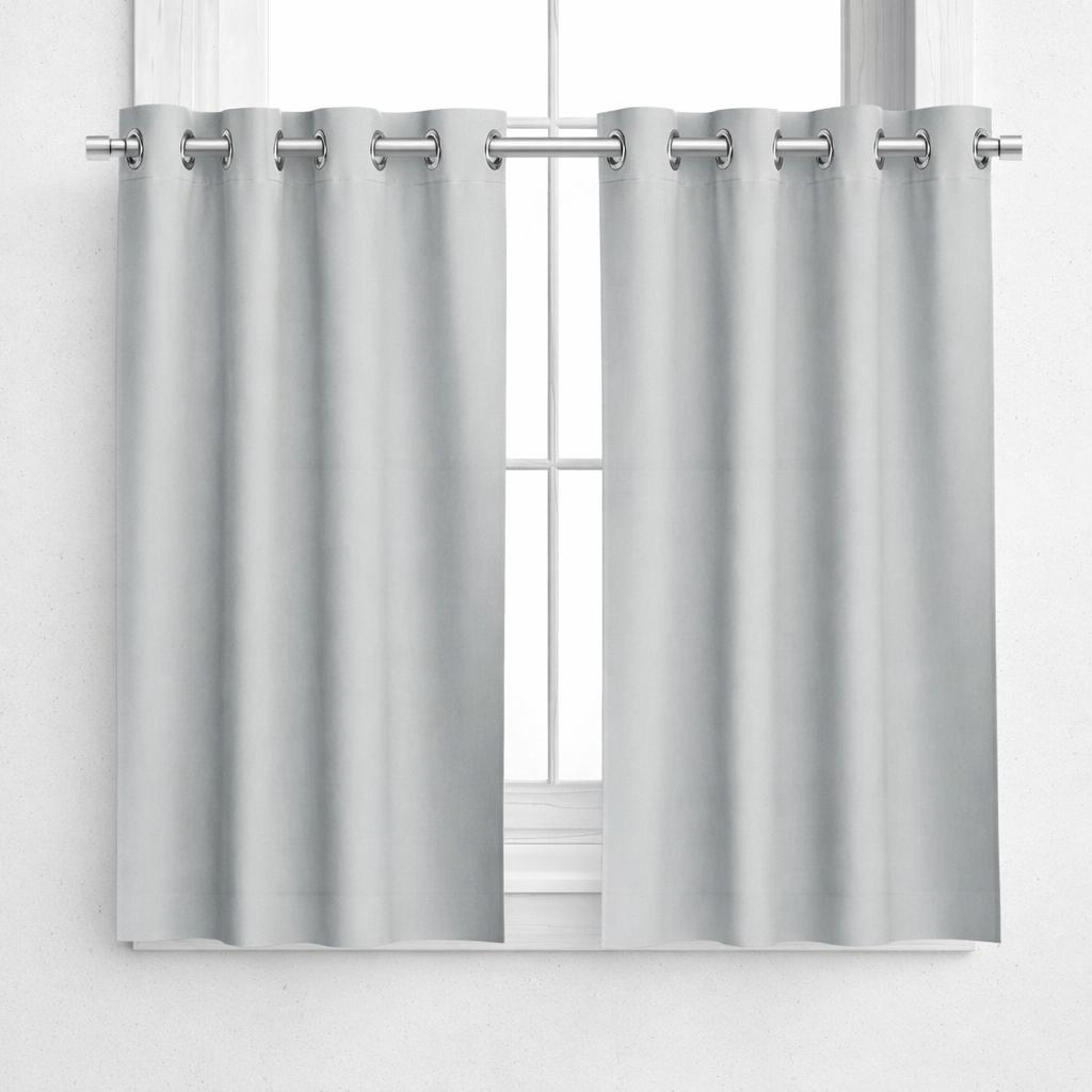NAVI Short Blockout Curtain | Grommet Ring | for Small Windows | Half Window Coverage | Light Control & Privacy