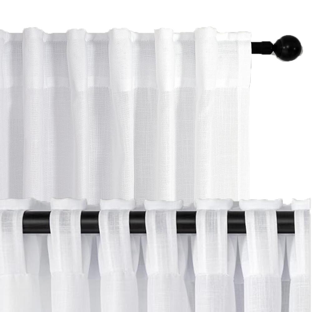 NAVI Most Viral Linen Sheer Curtain on Tiktok - Grommet Ring / S-Fold / Rod Pocket / Back Tab - Per Panel or Bundle Set - Free Shipping Nationwide