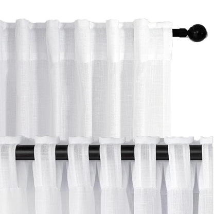 NAVI Most Viral Linen Sheer Curtain on Tiktok - Grommet Ring / S-Fold / Rod Pocket / Back Tab - Per Panel or Bundle Set - Free Shipping Nationwide