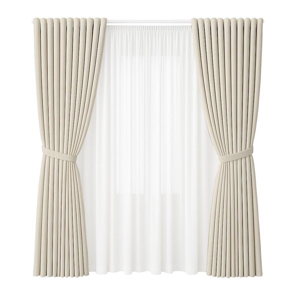 NAVI Signature Dual Layer Complete Curtain Set | 6-in-1 and 8-in-1 | Korean Soft Blockout | Premium Bundle, Complete Accessories
