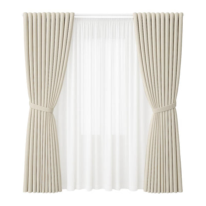 NAVI Signature Dual Layer Complete Curtain Set | 6-in-1 and 8-in-1 | Korean Soft Blockout | Premium Bundle, Complete Accessories