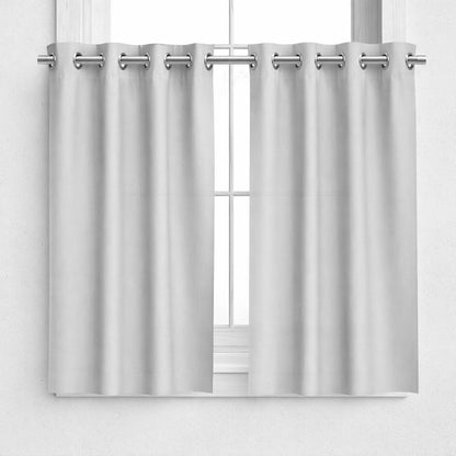 NAVI Short Blockout Curtain | Grommet Ring | for Small Windows | Half Window Coverage | Light Control & Privacy