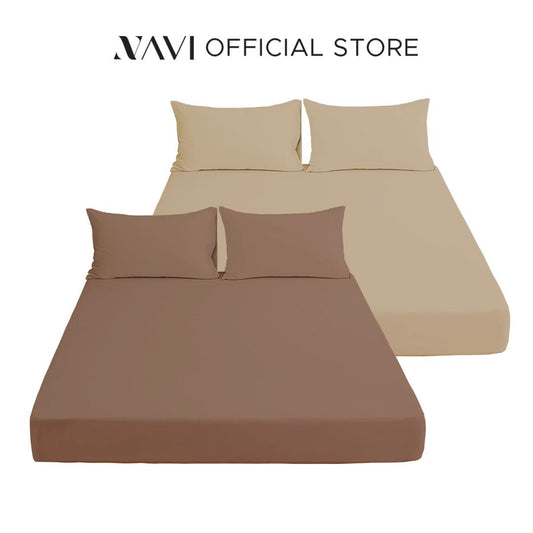 NAVI - Best-Selling Bedsheets | 3in1 Bedding Set | 1x Fitted Bedsheet + 2x Pillowcases | | 100% Cotton | Hotel Quality | Mix & Match Program | Free Shipping