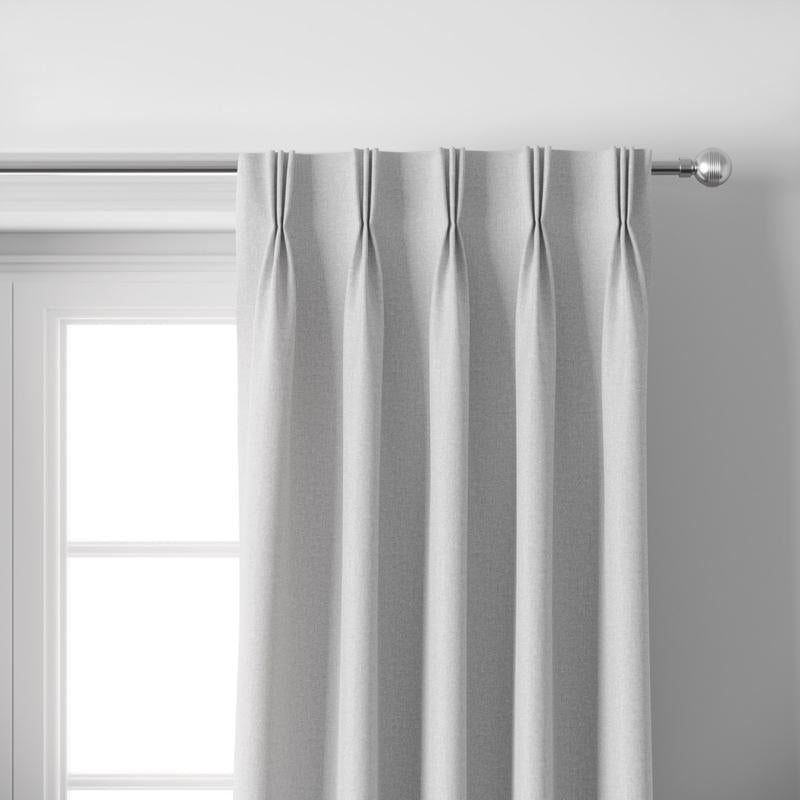 NAVI Pinch Pleat Blackout Curtains with Linen Sheer | DIY Pinch Pleat Hook | Korean Soft Blockout | for Living Room & Bedroom Window Treatment | 100% Polyester, Thermal Insulation, Privacy Protection, Sunlight & Sound Blocking, Energy Saving