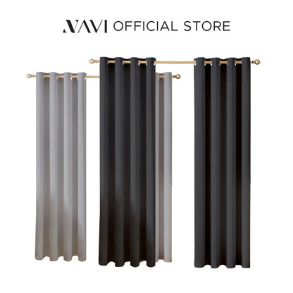 NAVI【BUY 1 & GET 1】KOREAN SOFT BLOCKOUT CURTAIN  | For Home Living Room Bedroom Window Treatment