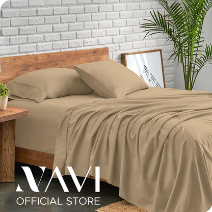 NAVI【BEST SELLER】PLAIN Bedding Set | 1x Fitted Bedsheet with 2x Pillowcase | Fully Garterized Hotel Quality