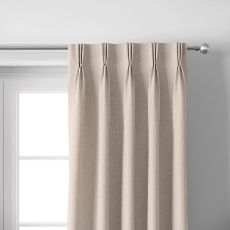 NAVI Pinch Pleat Blackout Curtains with Linen Sheer | DIY Pinch Pleat Hook | Korean Soft Blockout | for Living Room & Bedroom Window Treatment | 100% Polyester, Thermal Insulation, Privacy Protection, Sunlight & Sound Blocking, Energy Saving