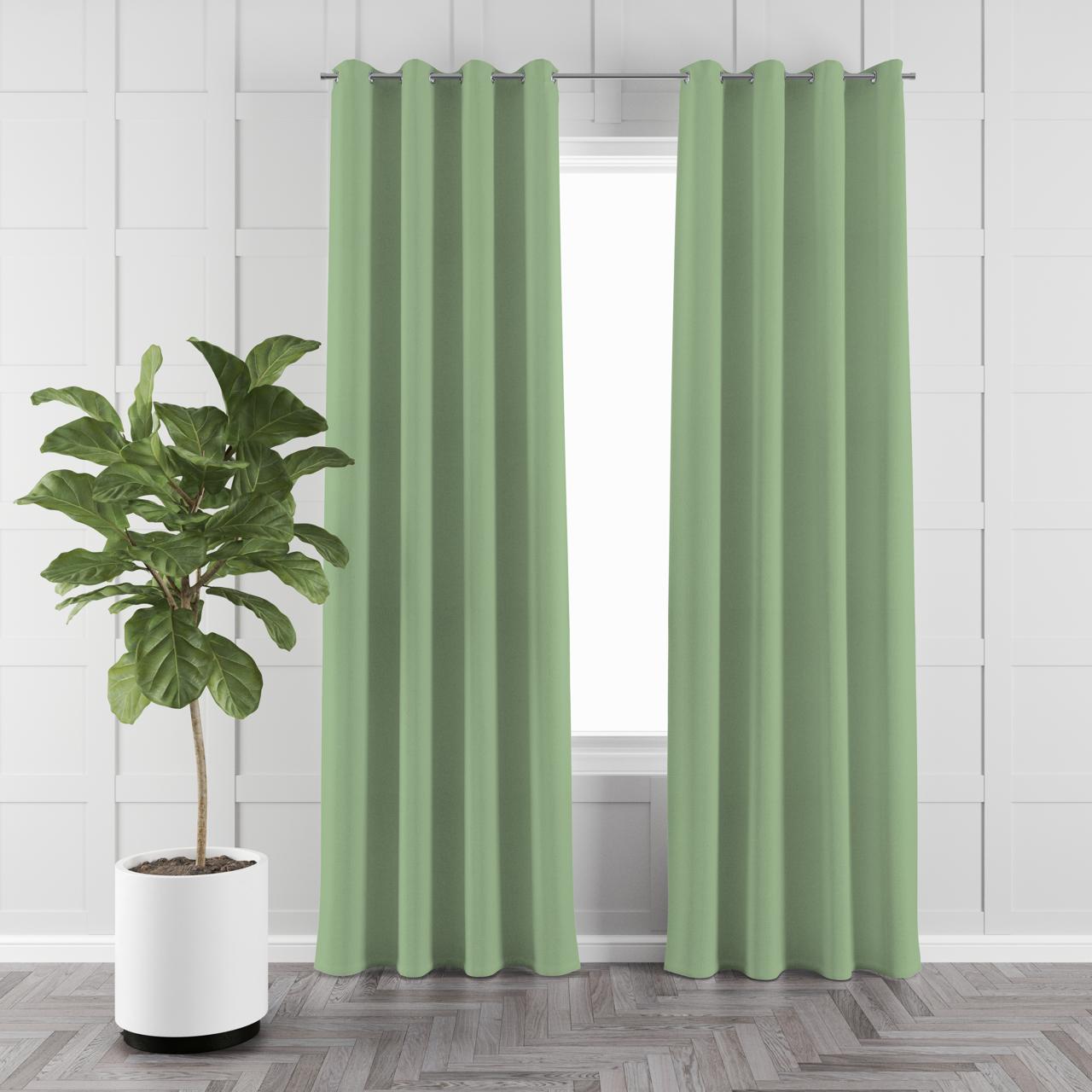 NAVI【NEW RELEASE】Sage | KOREAN SOFT BLOCKOUT CURTAIN | Summer Collection | Ring Type For Living Room Bedroom Window Treatment