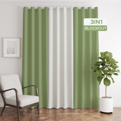 NAVI - 3in1 KOREAN SOFT BLOCKOUT CURTAIN | For Home Living Room Bedroom Window Treatment