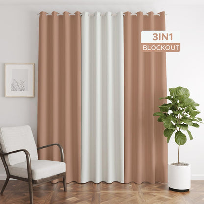 NAVI - 3in1 KOREAN SOFT BLOCKOUT CURTAIN | For Home Living Room Bedroom Window Treatment