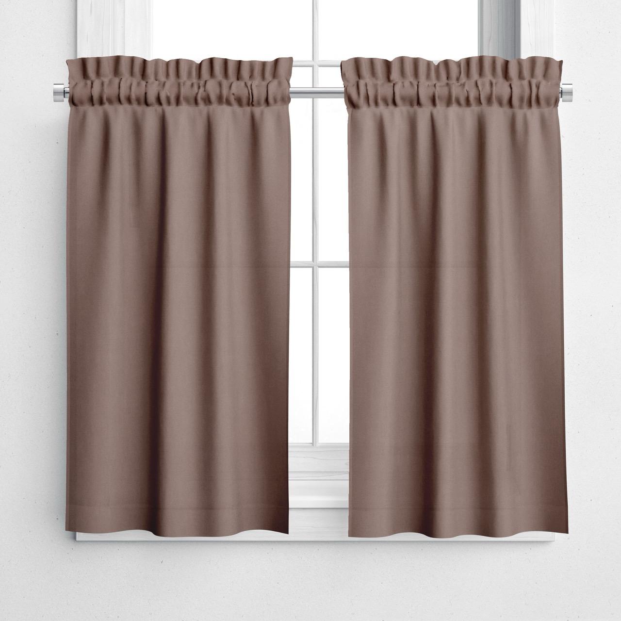 NAVI Short Blockout Curtain for Small Windows | Half Window Coverage | Light Control & Privacy