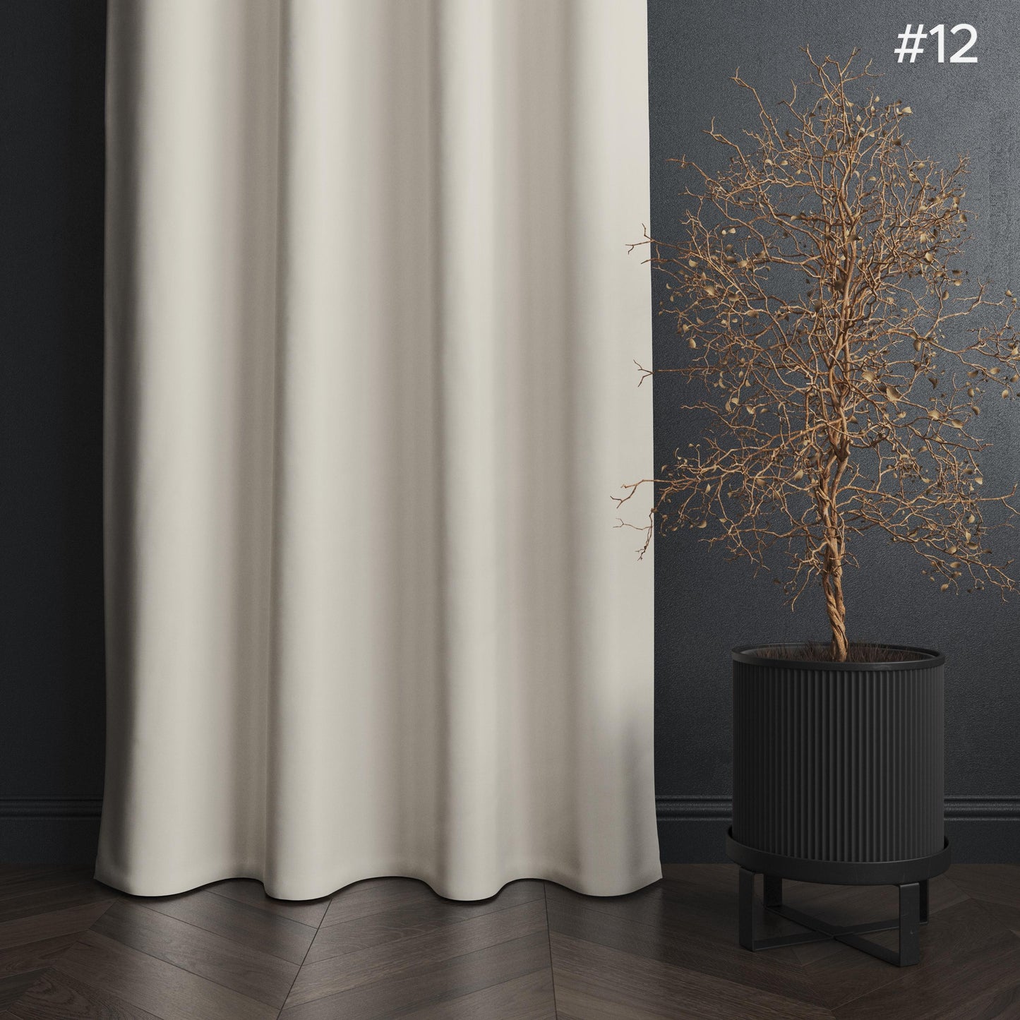 NAVI S-Fold Blockout Drapery | Premium Complete Bundle | Button-Type Modern Curtain System | Smart Ripple Wave Fold