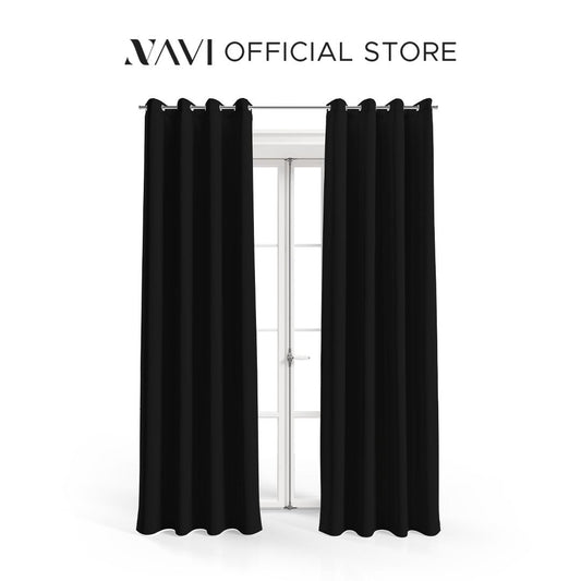 NAVI【BEST SELLER】1PC KOREAN SOFT BLOCKOUT CURTAIN | Ring Type For Living Room Bedroom Window Treatment