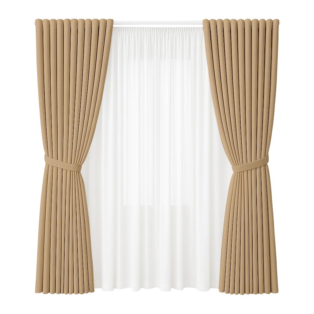 NAVI Signature Dual Layer Complete Curtain Set | 6-in-1 and 8-in-1 | Korean Soft Blockout | Premium Bundle, Complete Accessories