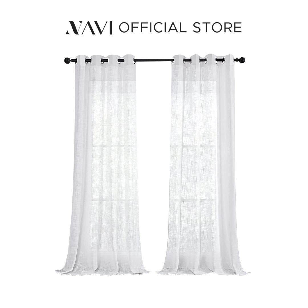 NAVI Most Viral Linen Sheer Curtain on Tiktok - Grommet Ring / S-Fold / Rod Pocket / Back Tab - Per Panel or Bundle Set - Free Shipping Nationwide