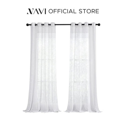 NAVI Most Viral Linen Sheer Curtain on Tiktok - Grommet Ring / S-Fold / Rod Pocket / Back Tab - Per Panel or Bundle Set - Free Shipping Nationwide