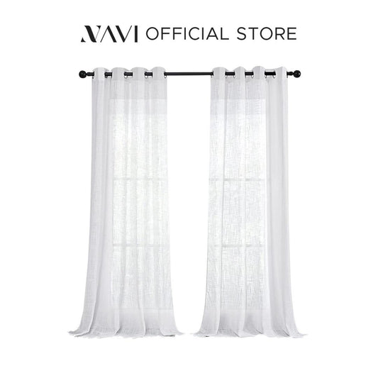 NAVI Most Viral Linen Sheer Curtain on Tiktok - Grommet Ring / S-Fold / Rod Pocket / Back Tab - Per Panel or Bundle Set - Free Shipping Nationwide