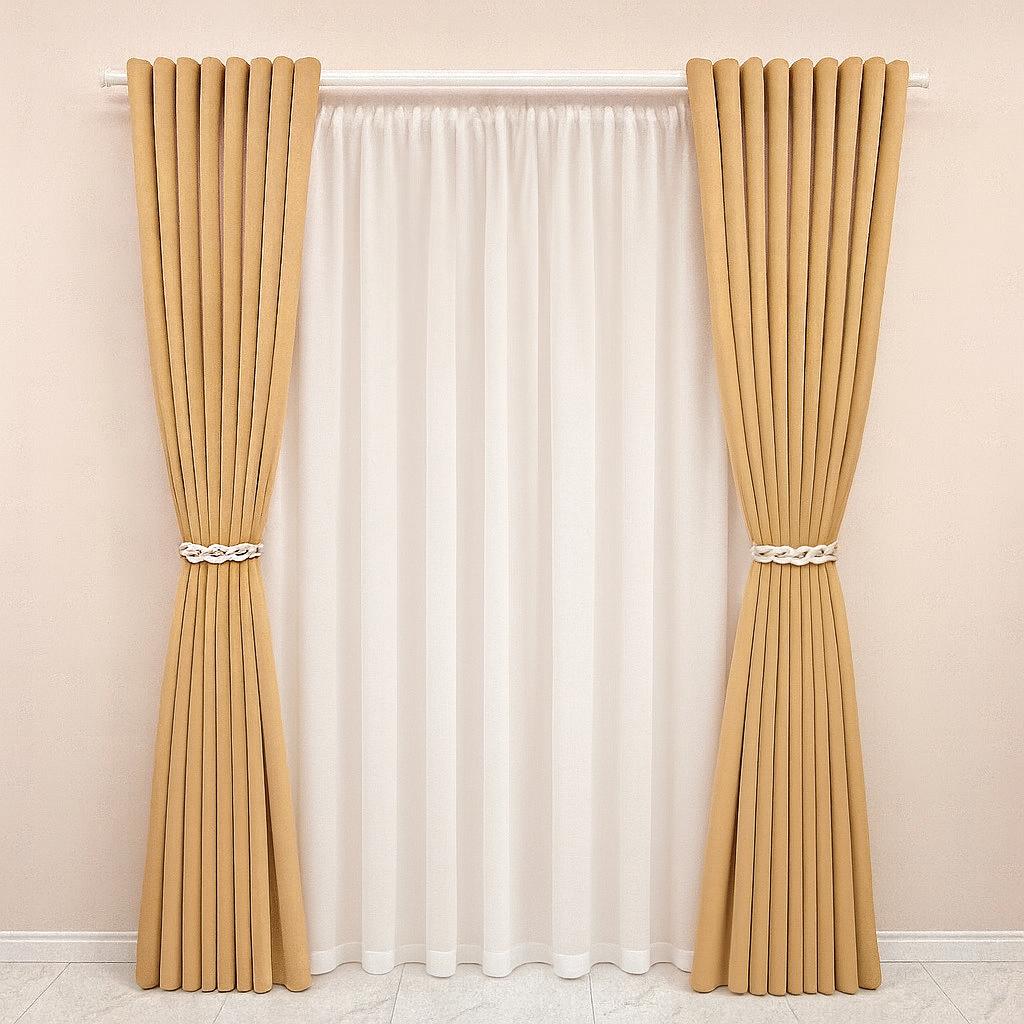 NAVI Signature Dual Layer Complete Curtain Set | 6-in-1 and 8-in-1 | Korean Soft Blockout | Premium Bundle, Complete Accessories