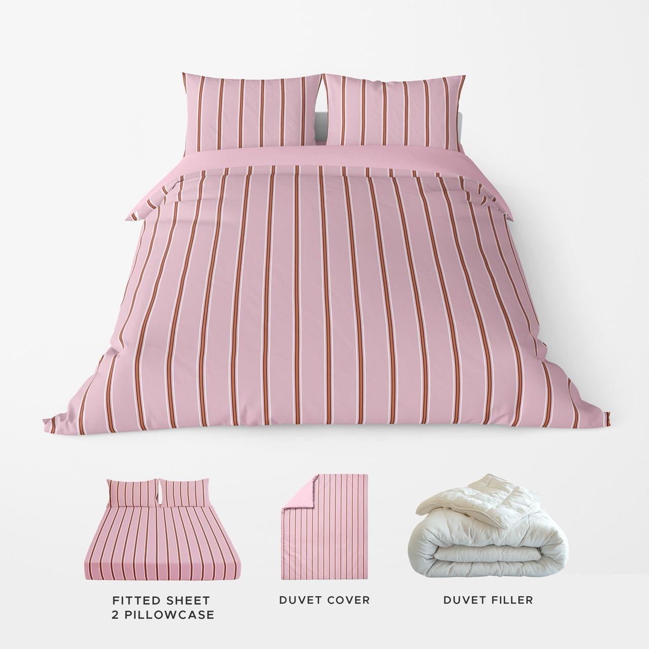 Haven Pink Duvet Set Two-Toned Reversible