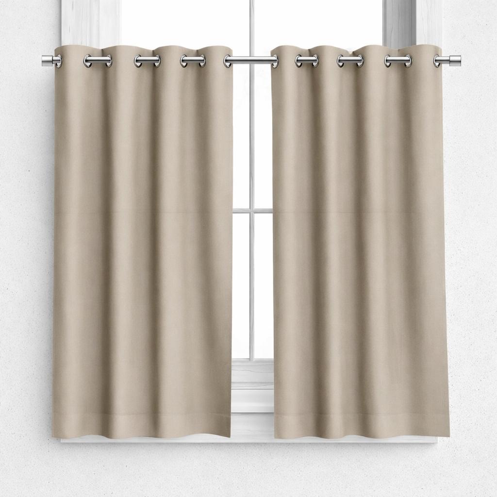 NAVI Short Blockout Curtain | Grommet Ring | for Small Windows | Half Window Coverage | Light Control & Privacy