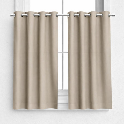 NAVI Short Blockout Curtain | Grommet Ring | for Small Windows | Half Window Coverage | Light Control & Privacy
