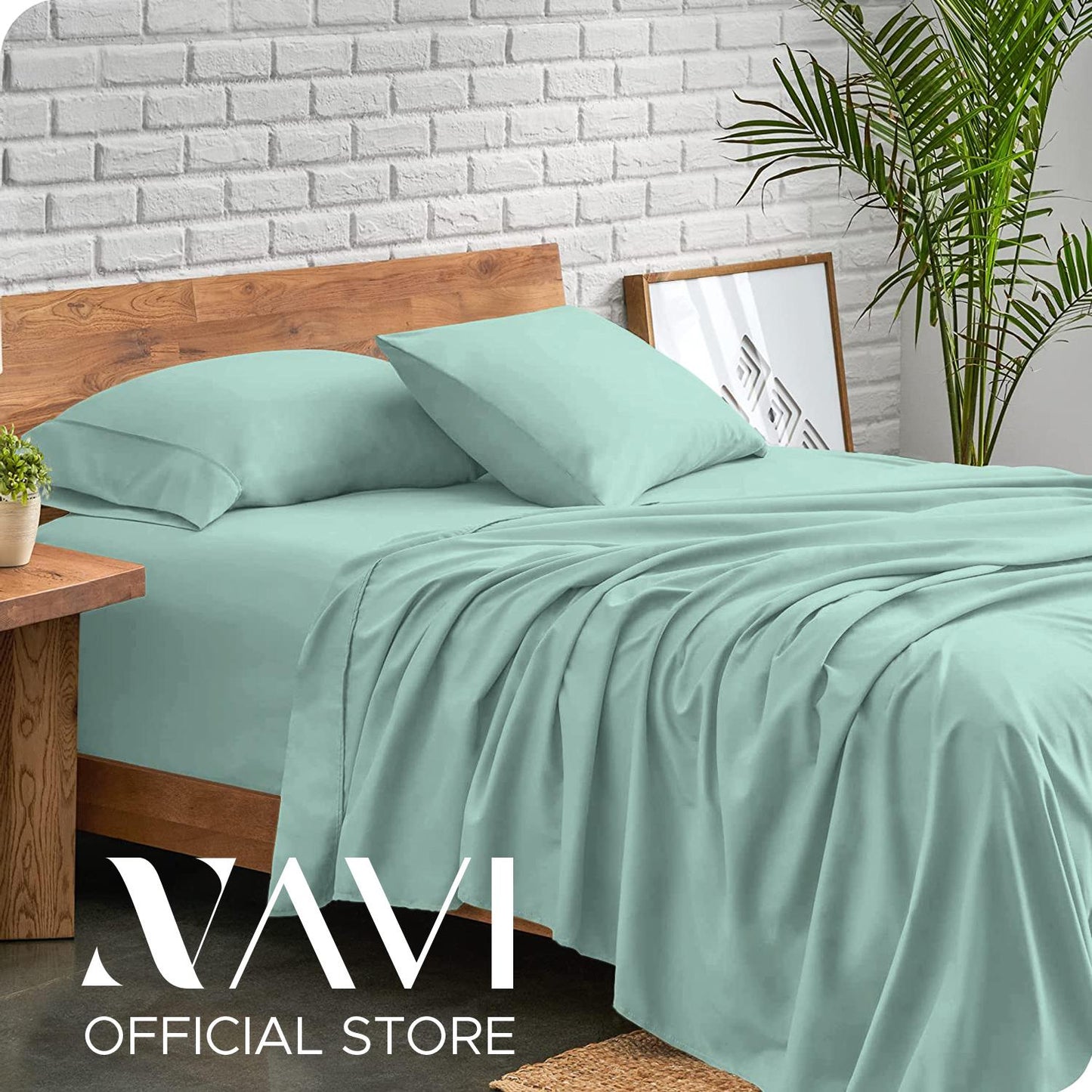 NAVI - PLAIN Bedding Set | Pastel Shades | 1x Fitted Bedsheet with 2x Pillowcase | Fully Garterized Hotel Quality