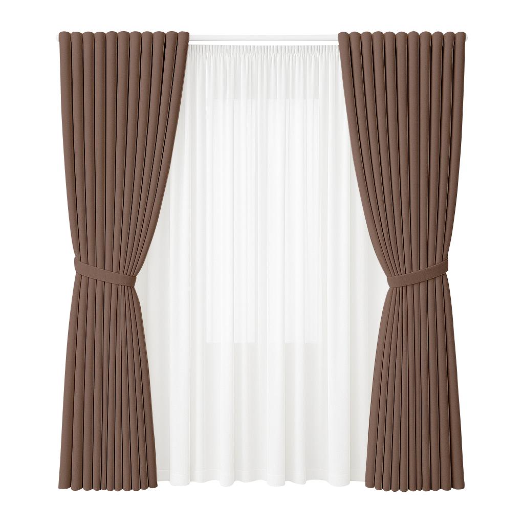 NAVI Signature Dual Layer Complete Curtain Set | 6-in-1 and 8-in-1 | Korean Soft Blockout | Premium Bundle, Complete Accessories