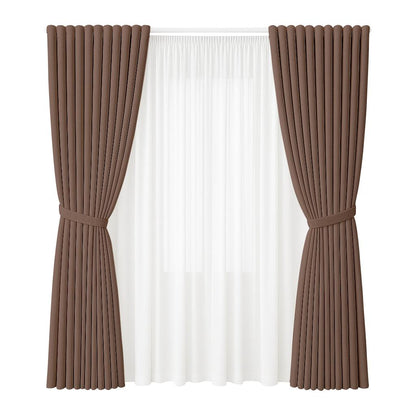 NAVI Signature Dual Layer Complete Curtain Set | 6-in-1 and 8-in-1 | Korean Soft Blockout | Premium Bundle, Complete Accessories