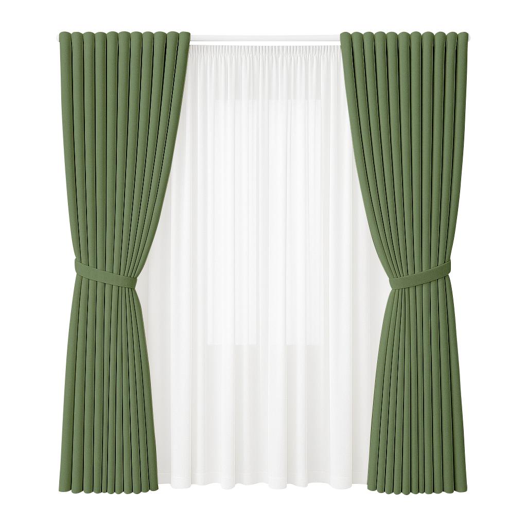 NAVI Signature Dual Layer Complete Curtain Set | 6-in-1 and 8-in-1 | Korean Soft Blockout | Premium Bundle, Complete Accessories
